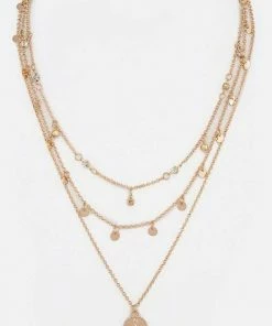 Vendor-unknown JUST IN Jessica Gold Iconic Compass Pendant Layer Necklace Set