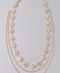 Vendor-unknown Saydie Golden Multi Layers Rhinestone Necklace ACCESSORIES