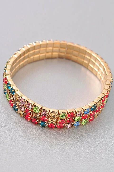 Vendor-unknown Milana Multi Color Wrist Stretchy Pave Bracelet ACCESSORIES