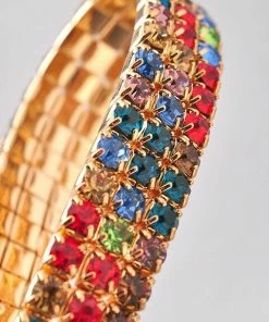 Vendor-unknown Milana Multi Color Wrist Stretchy Pave Bracelet ACCESSORIES