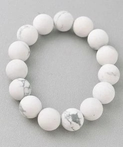 Vendor-unknown ACCESSORIES Taira White Agate Beaded Bracelet