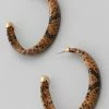 Vendor-unknown Jiggy Brown Snake Print Hoop Earrings ACCESSORIES