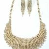 Vendor-unknown ACCESSORIES Roman Golden Fringe Earrings & Necklace Set