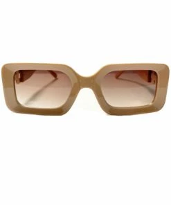 Vendor-unknown Ekin Beige Rectangular Sunglasses JUST IN