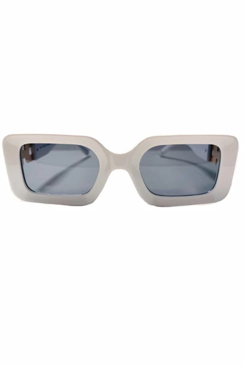 Vendor-unknown JUST IN Ekin White Rectangular Sunglasses