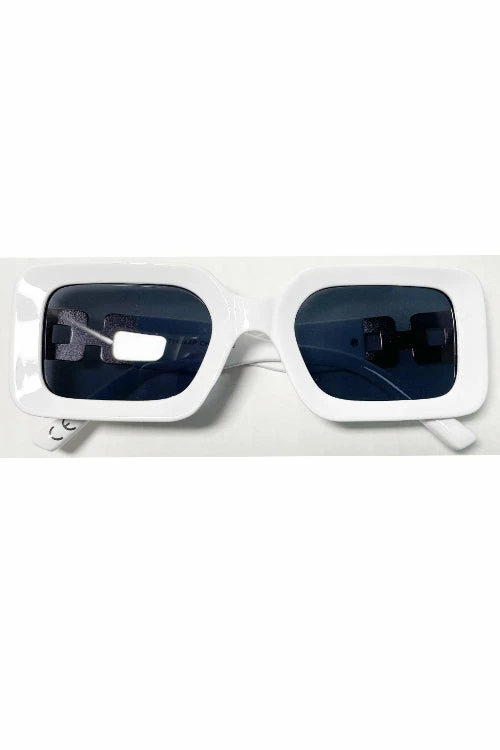 Vendor-unknown JUST IN Ekin White Rectangular Sunglasses