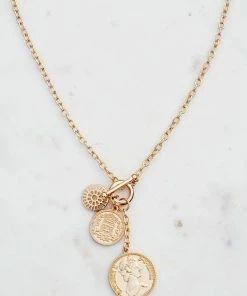 Vendor-unknown Koraly Gold Coin Cluster Charm Necklace ACCESSORIES
