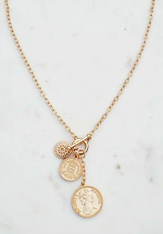 Vendor-unknown Koraly Gold Coin Cluster Charm Necklace ACCESSORIES