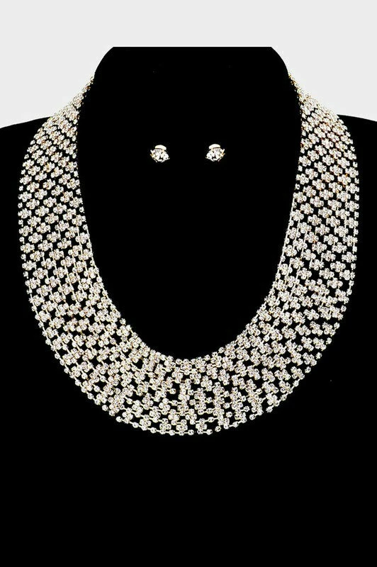 Vendor-unknown JUST IN Debbie Gold Crystal Statement Necklace