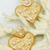 Vendor-unknown ACCESSORIES Jarvis Gold Double Heart Pearl Earrings