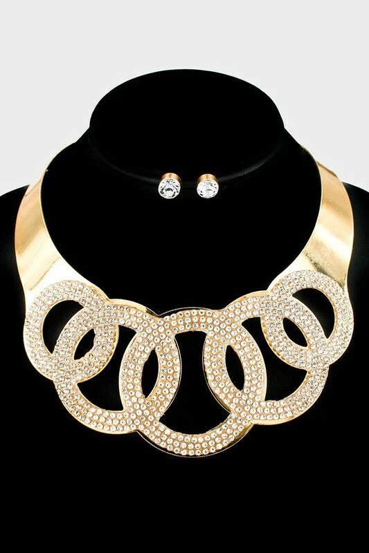 Vendor-unknown JUST IN Olivia Gold Open Circle Statement Necklace