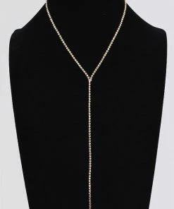 Vendor-unknown Sharon Gold Long Choker Y Necklace