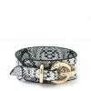 Vendor-unknown ACCESSORIES Lanna Hoop Buckle Snake Print Leather Bracelet