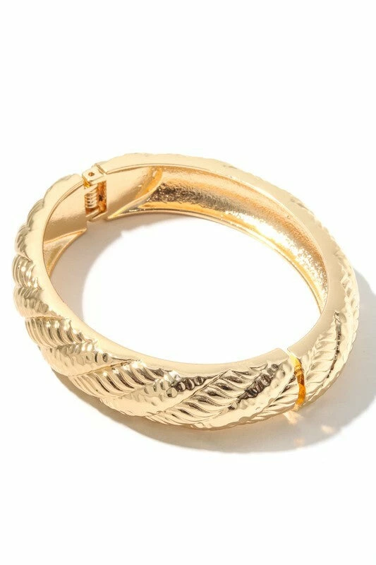Vendor-unknown JUST IN Sammy Gold Rope Twist Bangle Bracelet