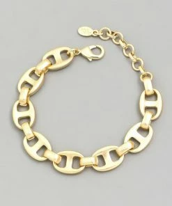 Vendor-unknown ACCESSORIES Dinna Gold Anchor Chain Bracelet