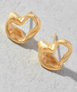 Vendor-unknown ACCESSORIES Stilla Gold Irregular Shape Post Earrings