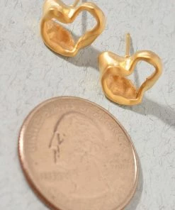 Vendor-unknown ACCESSORIES Stilla Gold Irregular Shape Post Earrings