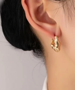 Vendor-unknown Blum Hammered U Shape Huggie Hoop Earrings JUST IN