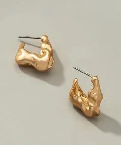 Vendor-unknown Blum Hammered U Shape Huggie Hoop Earrings JUST IN