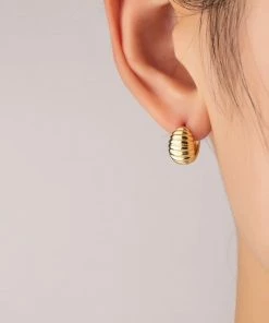 Vendor-unknown Stassia Clam Shell Huggie Hoop Earrings JUST IN