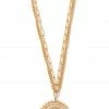 Vendor-unknown ACCESSORIES Silvie Gold Double Strand Disc Pendant Necklace