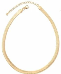 Vendor-unknown Ranna Gold Flat Herringbone Chain Necklace ACCESSORIES