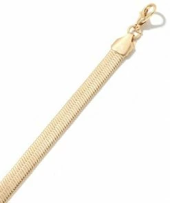 Vendor-unknown Ranna Gold Flat Herringbone Chain Necklace ACCESSORIES