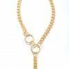 Vendor-unknown ACCESSORIES Marianna Gold Simple Chain Link Lariat Necklace