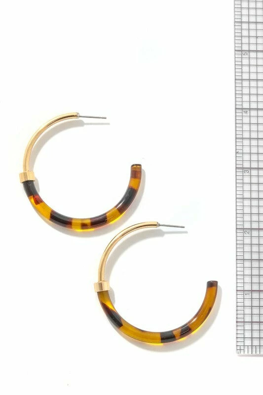 Vendor-unknown Joya Gold & Tortoise Hoop Earrings