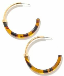 Vendor-unknown Joya Gold & Tortoise Hoop Earrings