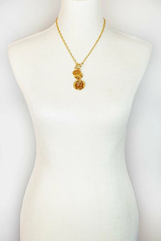 Vendor-unknown Koraly Gold Coin Cluster Charm Necklace ACCESSORIES