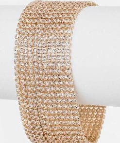 Vendor-unknown JUST IN Alps Gold Layered Rhinestone Bracelet
