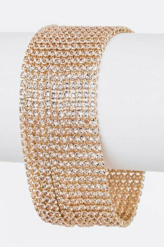 Vendor-unknown JUST IN Alps Gold Layered Rhinestone Bracelet