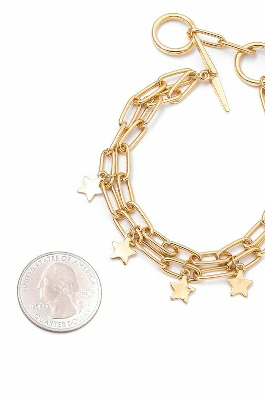 Vendor-unknown Andy Gold Star Charm Bracelet