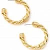 Vendor-unknown Saylor Gold Wire Twist Hoop Earrings ACCESSORIES