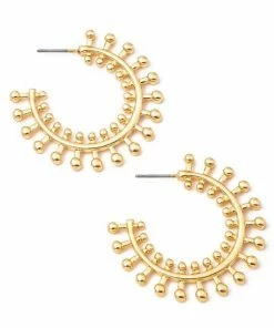 Vendor-unknown Teddi Gold Intricate Metallic Hoop Earrings