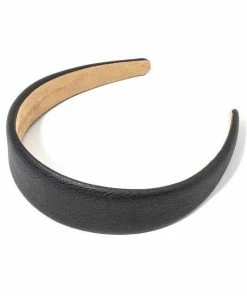 Vendor-unknown Alexis Black Faux Leather Simple Headband