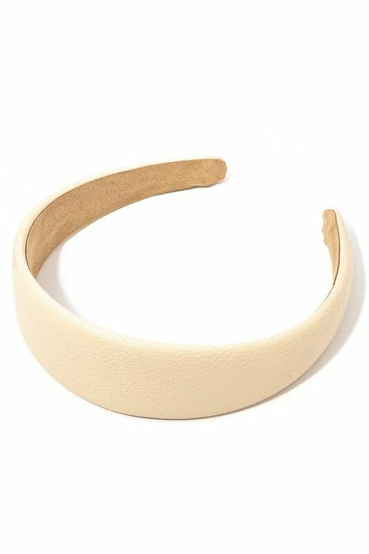 Vendor-unknown Alexis Ivory Faux Leather Simple Headband