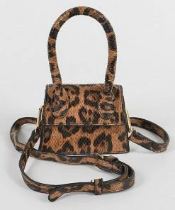 Vendor-unknown ACCESSORIES Chadra Leopard Single Top Handle Mini Bag