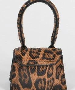 Vendor-unknown ACCESSORIES Chadra Leopard Single Top Handle Mini Bag