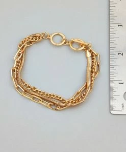 Vendor-unknown Becca Gold Assorted Toggle Chain Bracelet ACCESSORIES