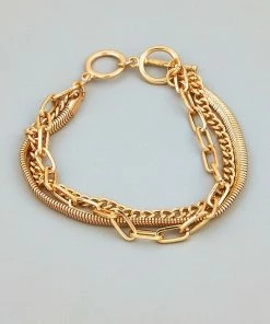 Vendor-unknown Becca Gold Assorted Toggle Chain Bracelet ACCESSORIES