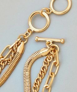 Vendor-unknown Becca Gold Assorted Toggle Chain Bracelet ACCESSORIES