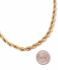 Vendor-unknown JUST IN Prue Gold Metallic Braided Chain Necklace