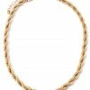 Vendor-unknown JUST IN Prue Gold Metallic Braided Chain Necklace