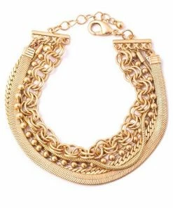 Vendor-unknown JUST IN Maura Gold Multiple Chain Link Bracelet