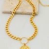 Vendor-unknown Morna Gold Chunky Chain With Lion Head Pendant
