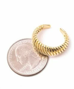 Vendor-unknown Lucy Gold Crescent Shape Open Band Ring