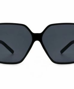 Vendor-unknown Tiva Black Square Oversize Sunglasses