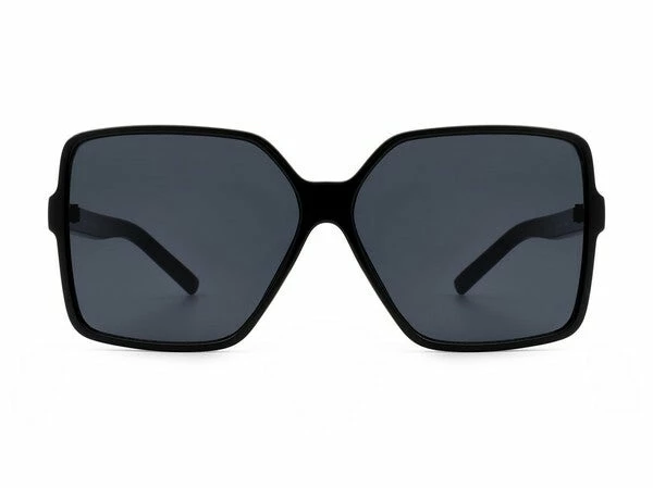 Vendor-unknown Tiva Black Square Oversize Sunglasses